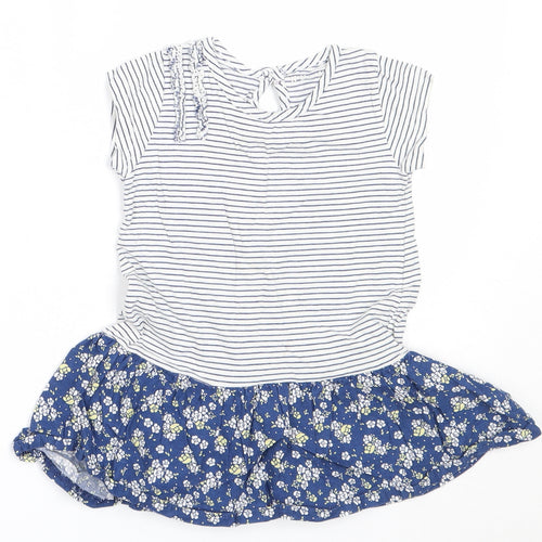 Nutmeg Girls Blue  Cotton Fit & Flare  Size 18-24 Months  Round Neck