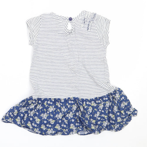 Nutmeg Girls Blue  Cotton Fit & Flare  Size 18-24 Months  Round Neck