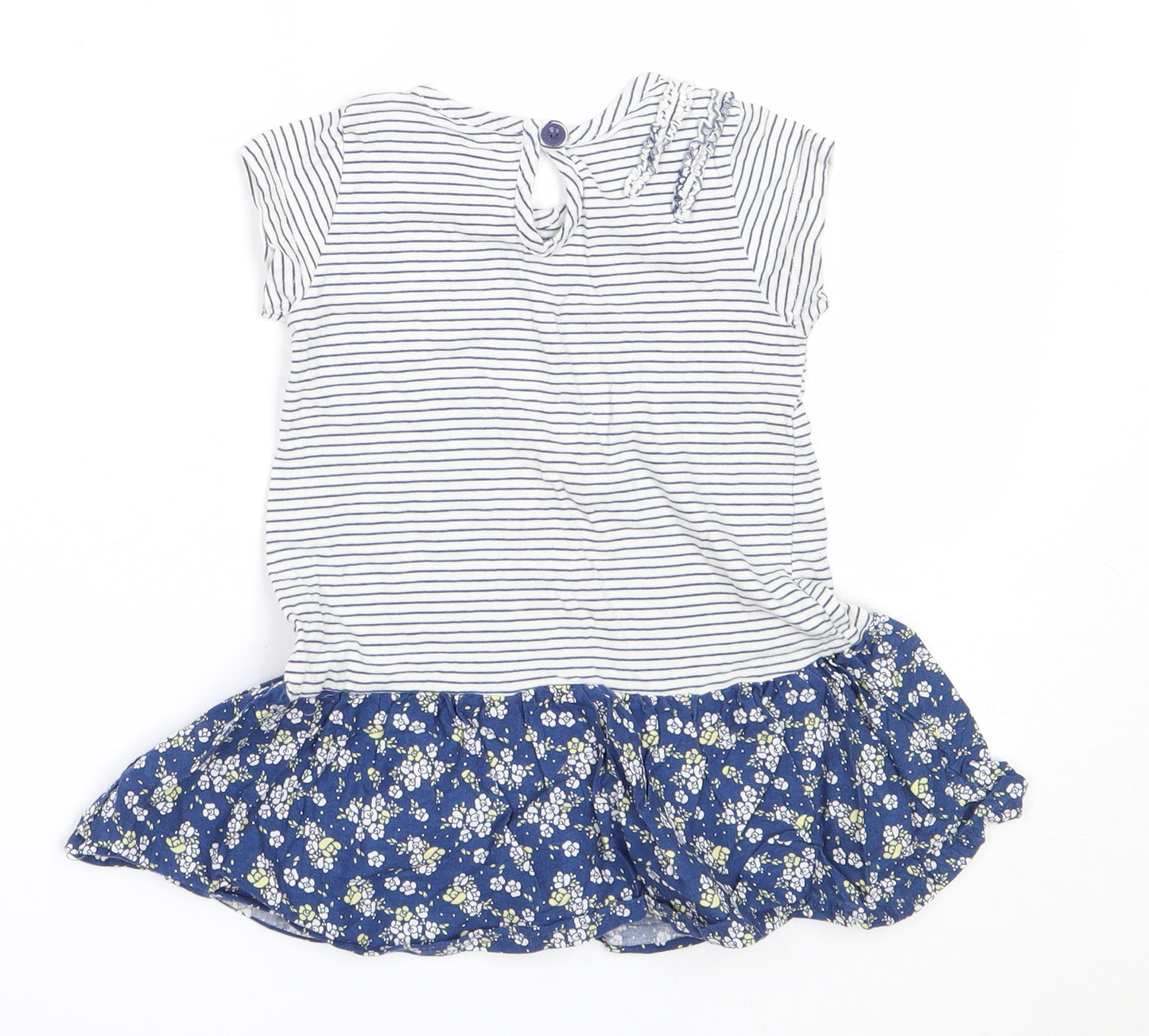 Nutmeg Girls Blue  Cotton Fit & Flare  Size 18-24 Months  Round Neck