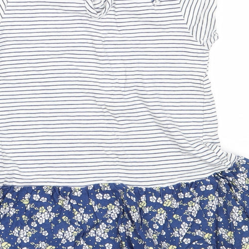 Nutmeg Girls Blue  Cotton Fit & Flare  Size 18-24 Months  Round Neck