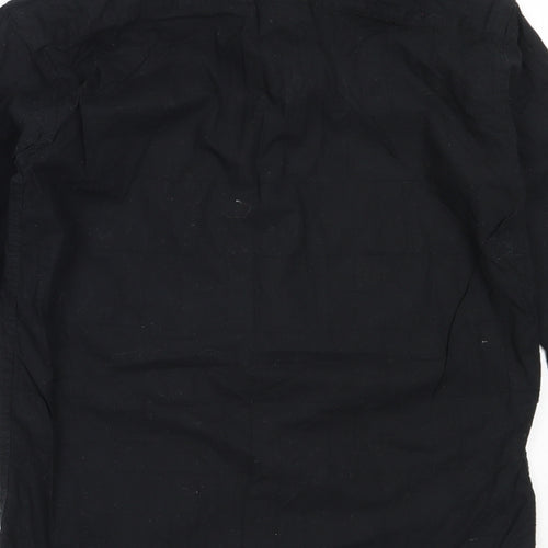 Fiori Mens Black  Cotton  Button-Up Size S Collared