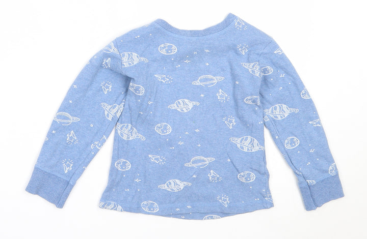 NEXT Boys Blue Solid Cotton Pyjama Top Size 4-5 Years