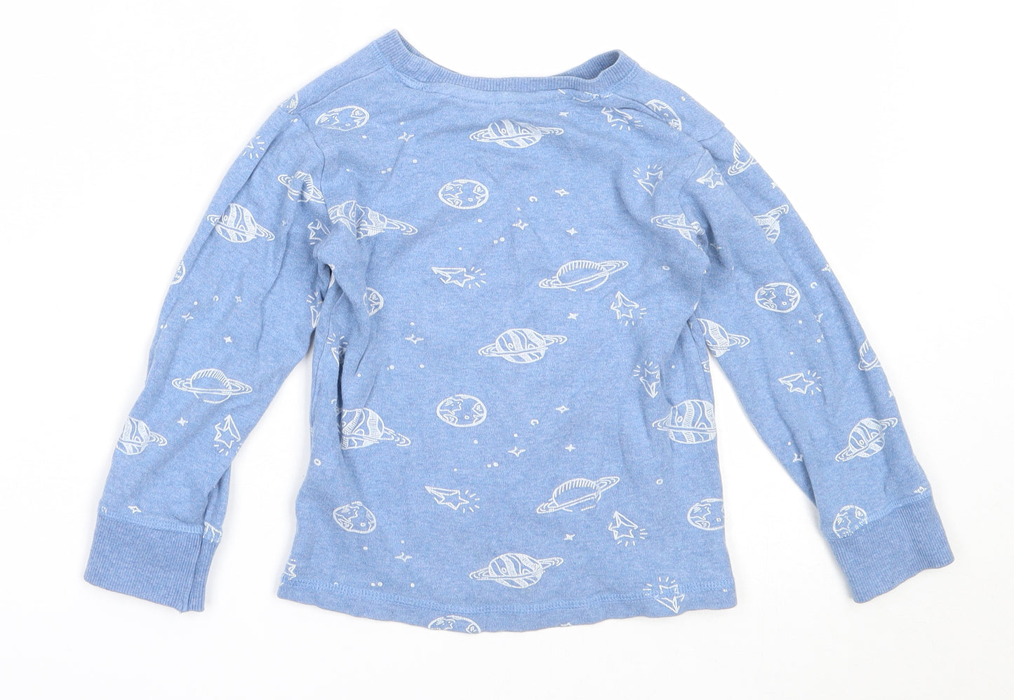 NEXT Boys Blue Solid Cotton  Pyjama Top Size 4-5 Years