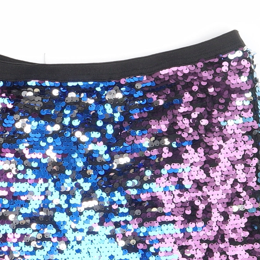 Miss Evie Girls Black  Polyester Mini Skirt Size 7-8 Years  Regular