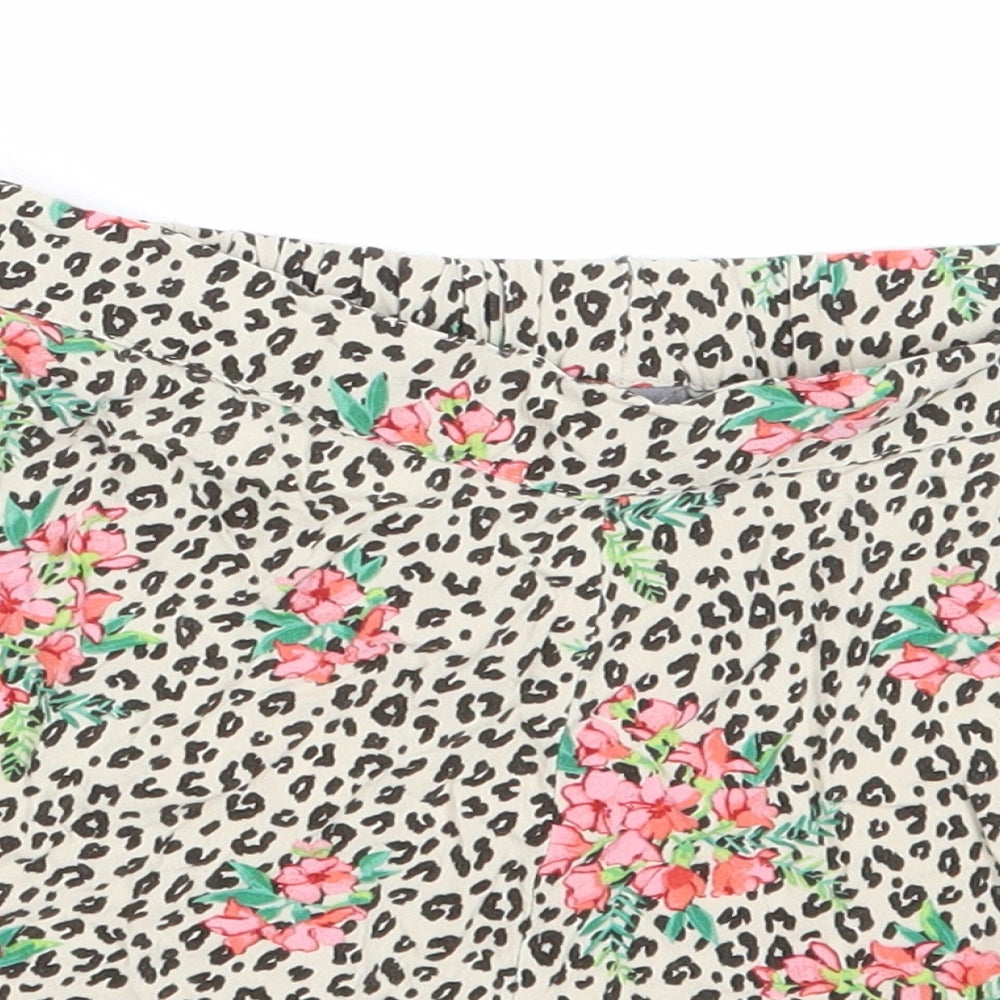 NEXT Girls Beige Animal Print Viscose Hot Pants Shorts Size 10 Years  Regular