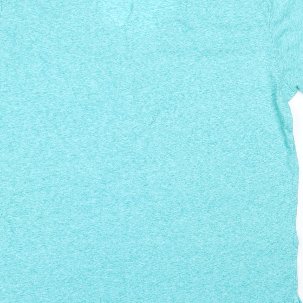 TU Womens Blue  Polyester Basic T-Shirt Size 14 V-Neck