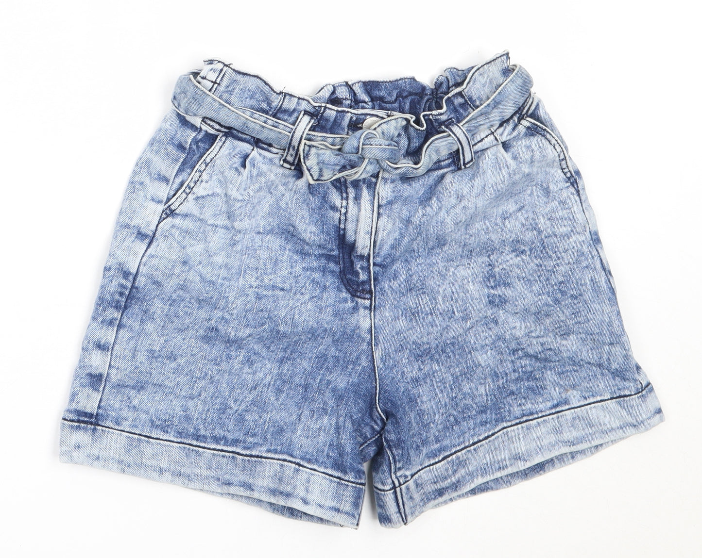 NEXT Girls Blue  Cotton Hot Pants Shorts Size 9 Years  Regular