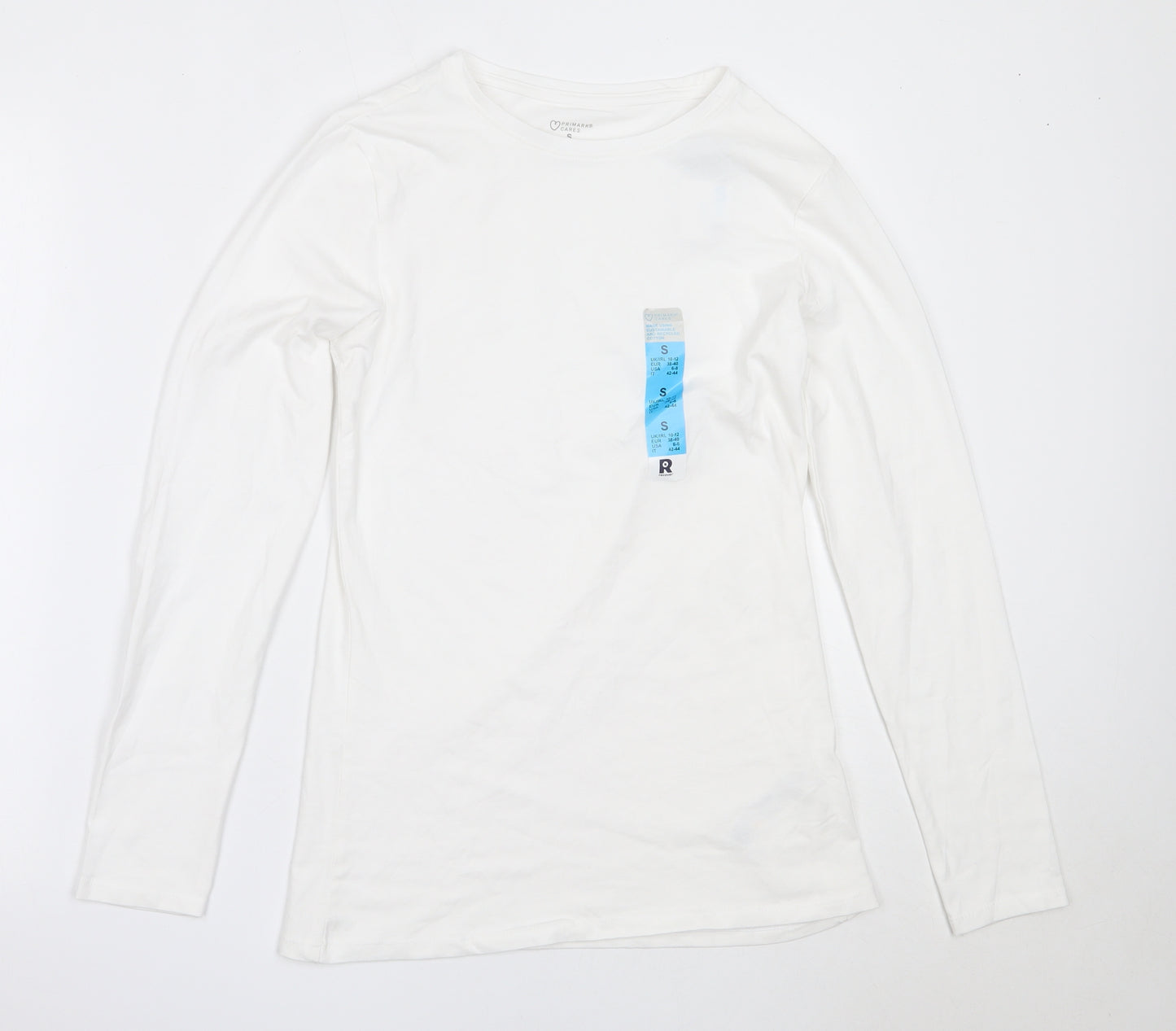 Primark Womens White  Cotton Basic T-Shirt Size S Round Neck