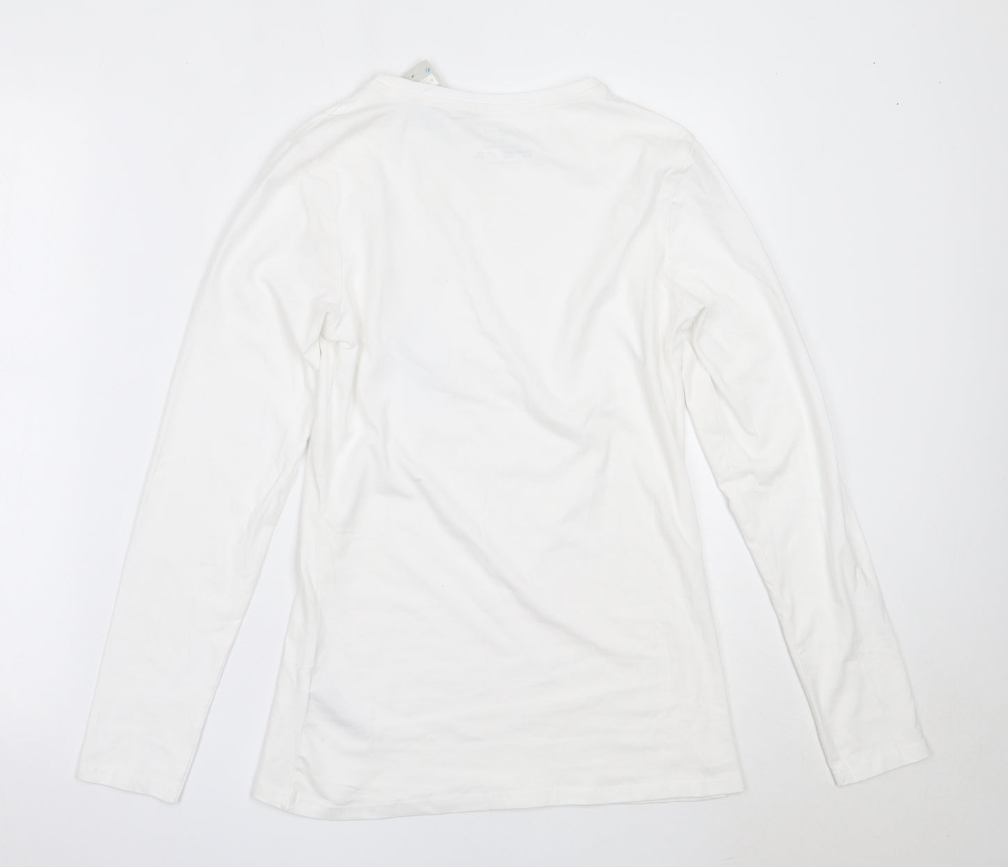 Primark Womens White  Cotton Basic T-Shirt Size S Round Neck