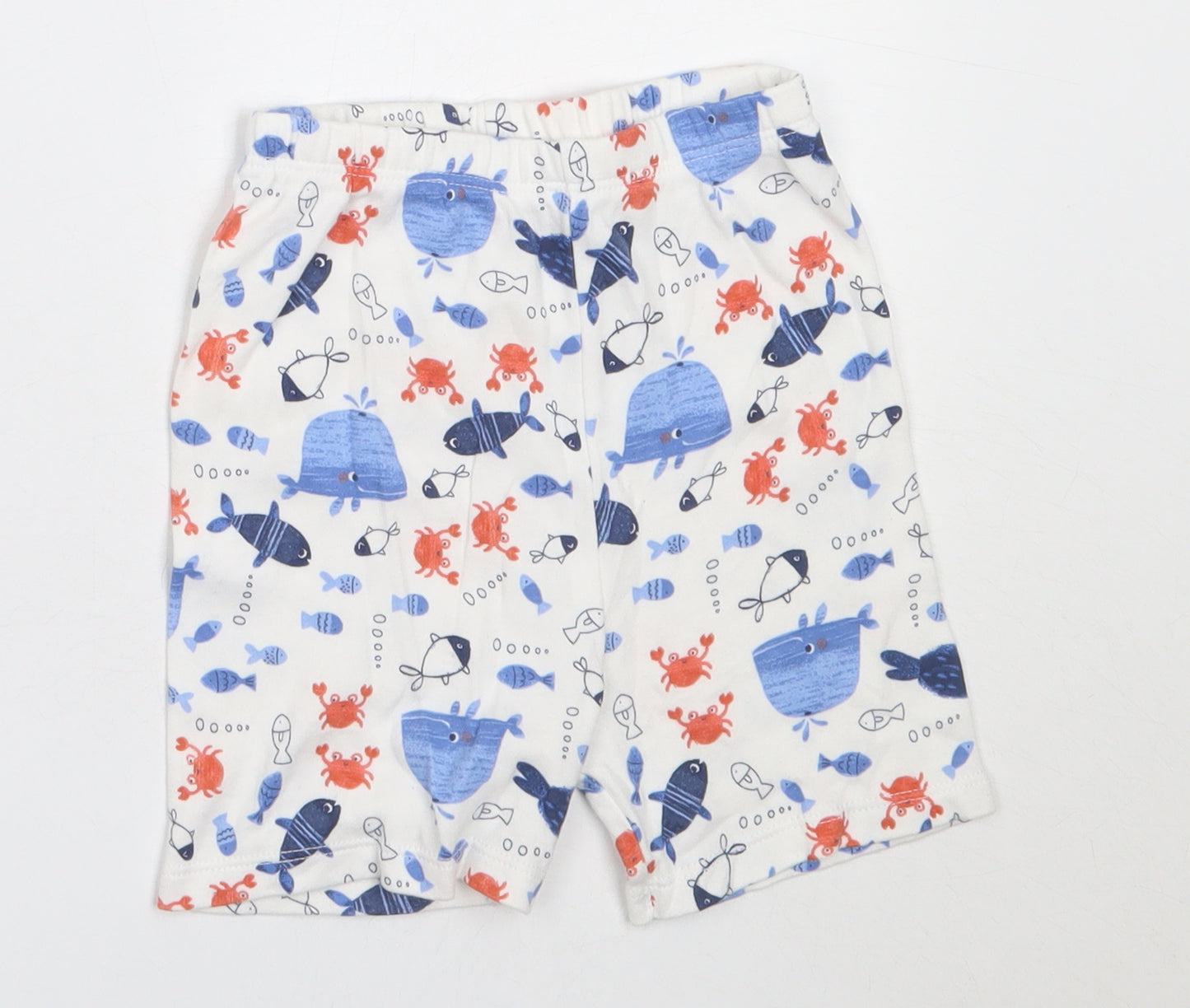 George Boys White Solid Cotton Capri Sleep Shorts Size 18-24 Months