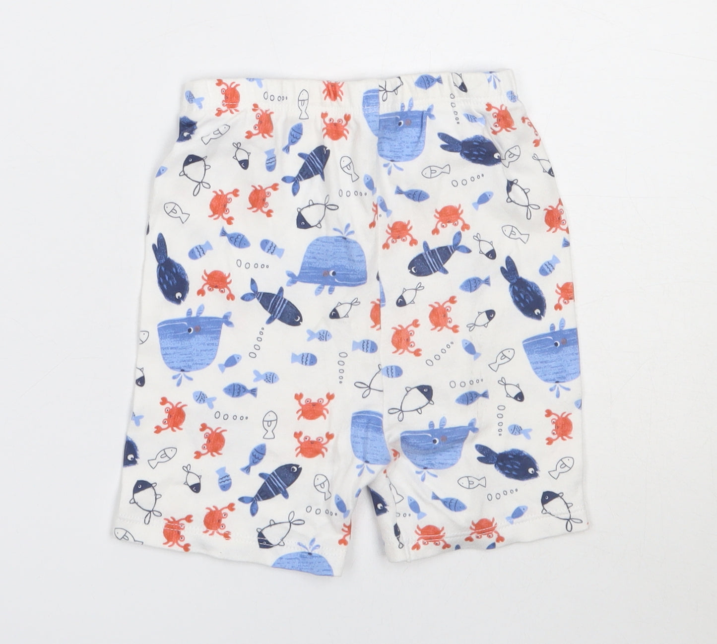 George Boys White Solid Cotton Capri Sleep Shorts Size 18-24 Months