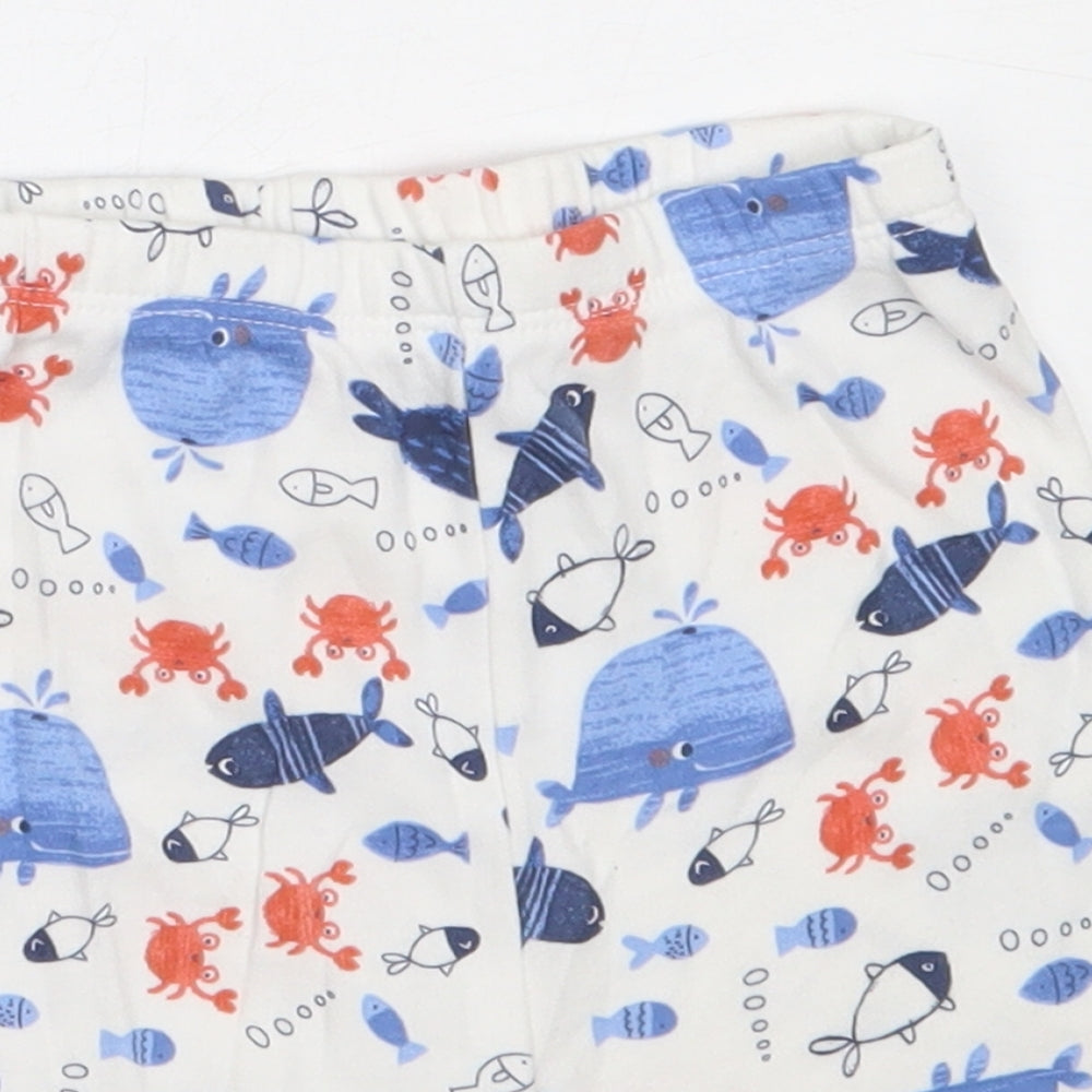 George Boys White Solid Cotton Capri Sleep Shorts Size 18-24 Months