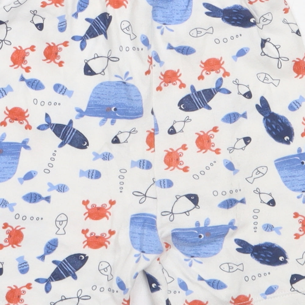 George Boys White Solid Cotton Capri Sleep Shorts Size 18-24 Months