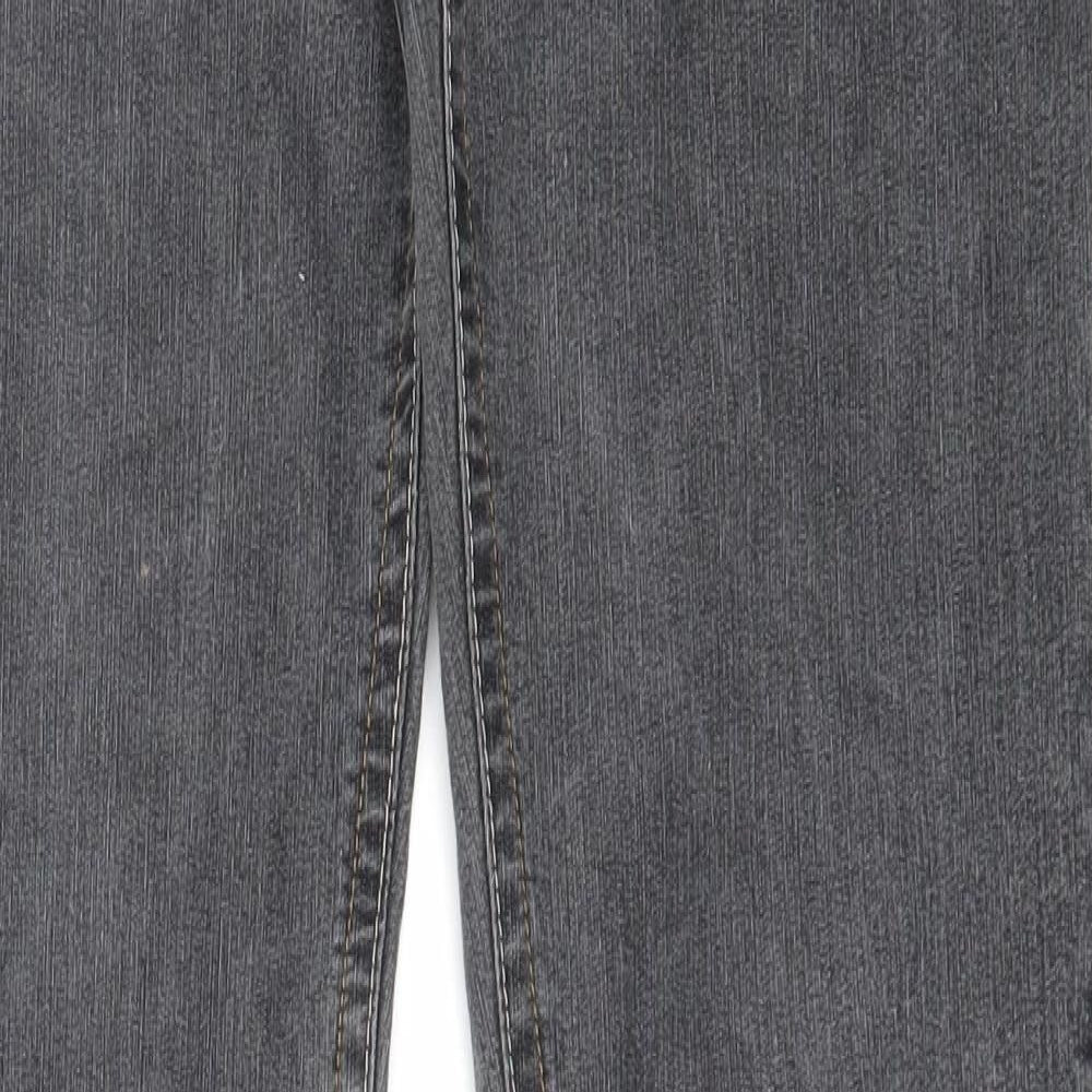 Dorothy Perkins Womens Grey  Cotton Straight Jeans Size 12 L35 in Regular
