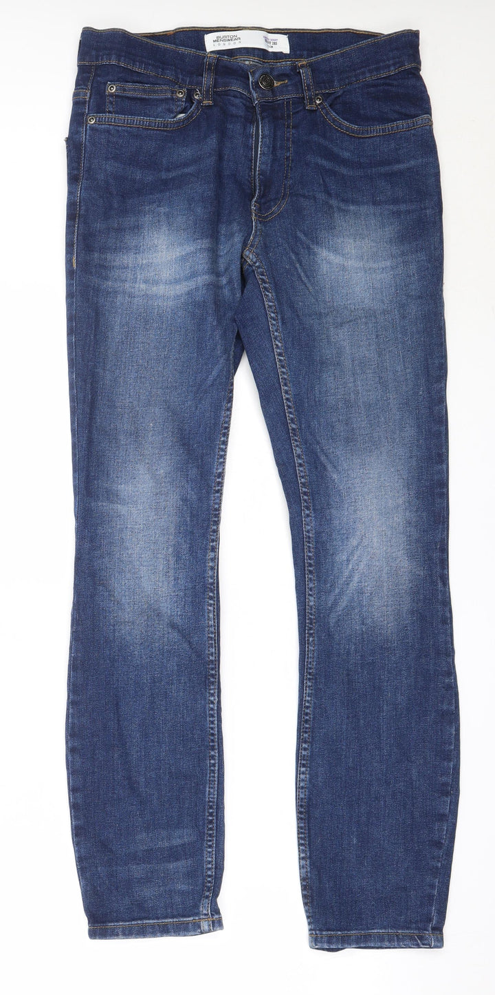 Burton Mens Blue Cotton Skinny Jeans Size 28 in L29 in Regular