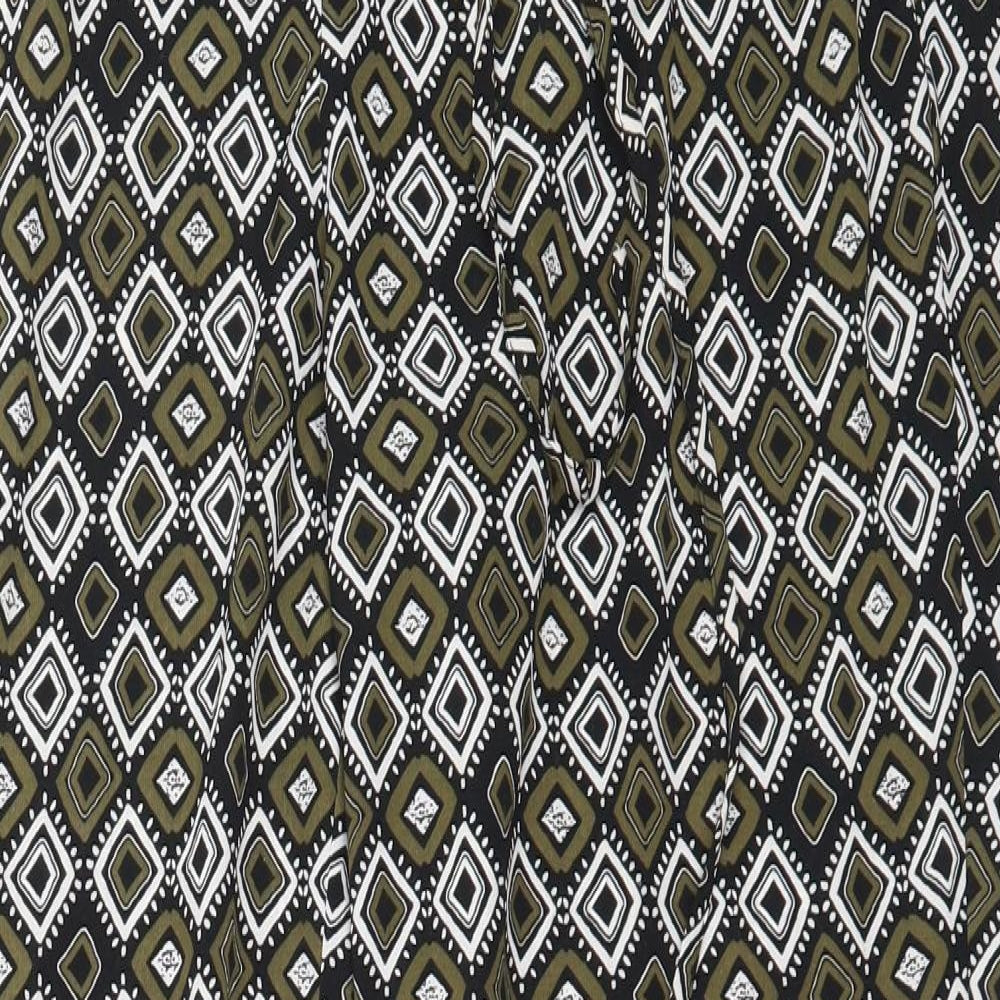 Papaya Womens Green Geometric Polyester Harem Trousers Size 12 L29 in Regular