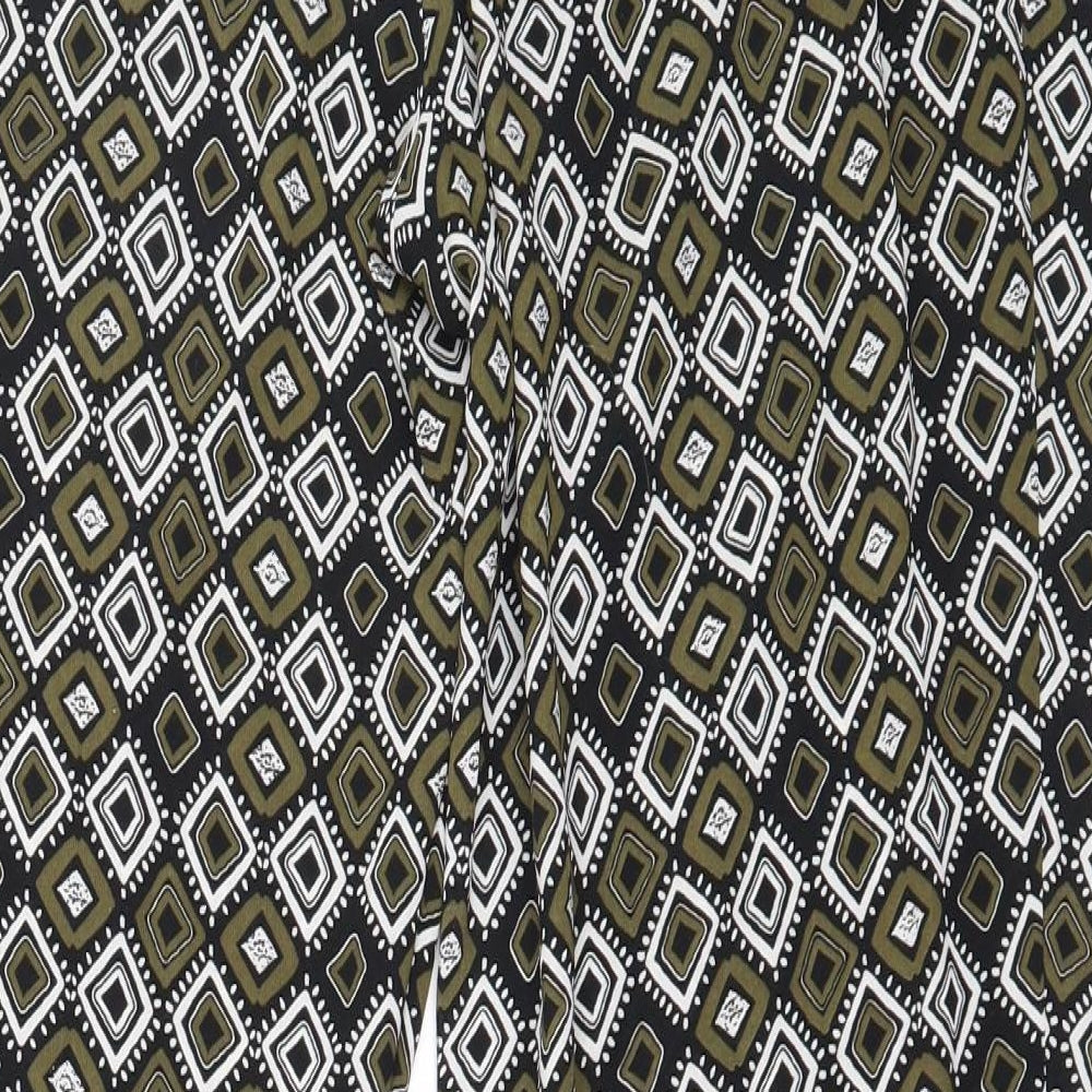 Papaya Womens Green Geometric Polyester Harem Trousers Size 12 L29 in Regular