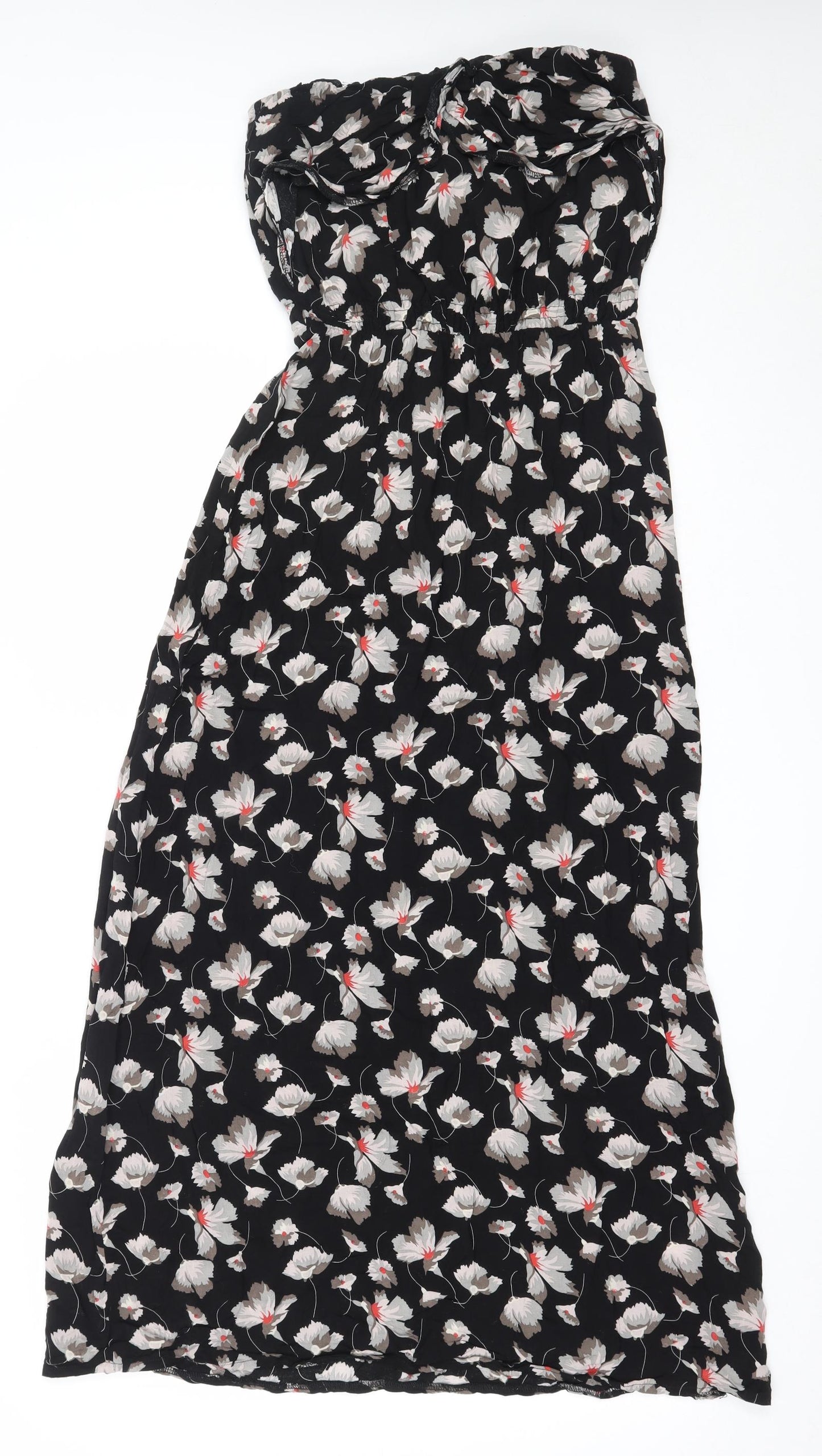 IZABEL Womens Black Floral Polyester Maxi  Size M  Off the Shoulder