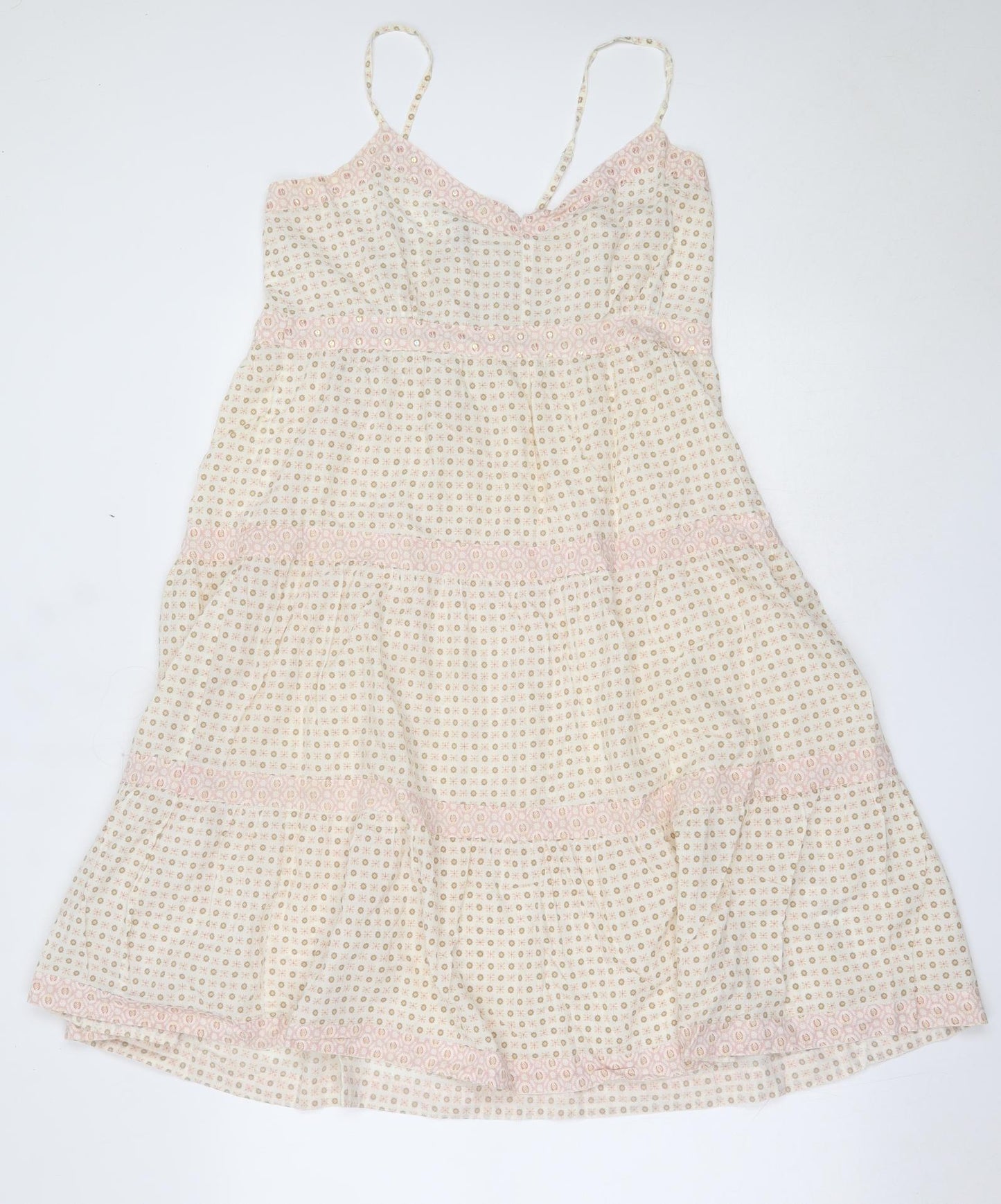 Matalan Womens Ivory  Cotton Fit & Flare  Size 14  V-Neck