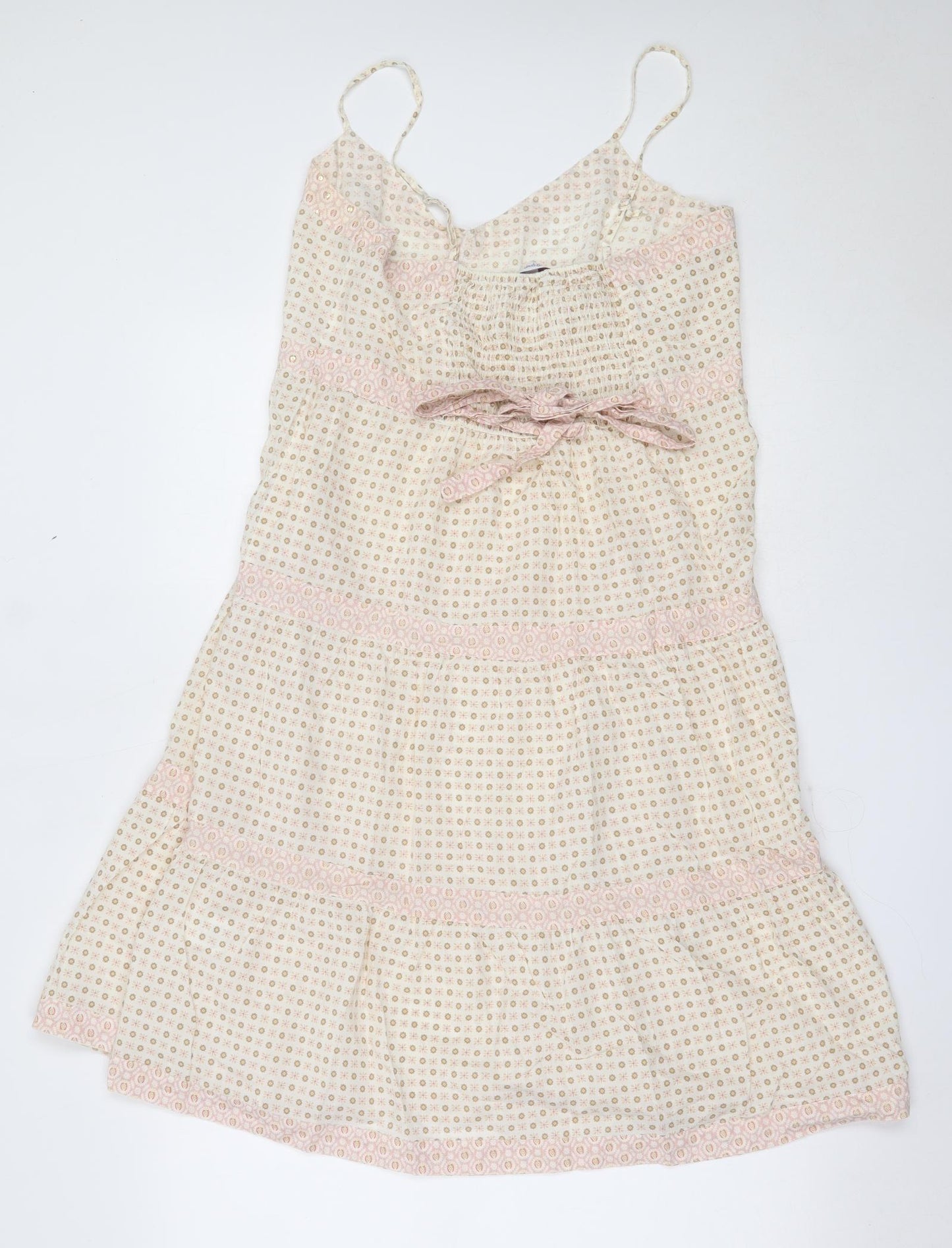 Matalan Womens Ivory  Cotton Fit & Flare  Size 14  V-Neck