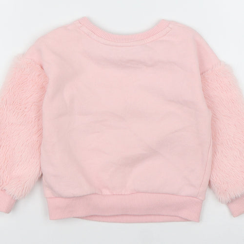 George Girls Pink  Cotton Pullover Jumper Size 12-18 Months  Pullover - I Love Pudsey