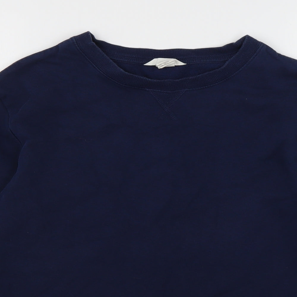 H&M Boys Blue  Cotton Pullover Sweatshirt Size 13-14 Years  Pullover