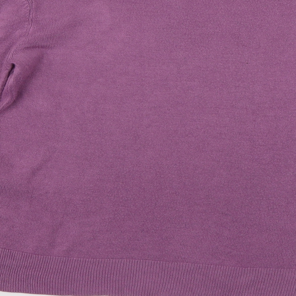 Marks and Spencer Womens Purple Crew Neck  Acrylic Pullover Jumper Size 14