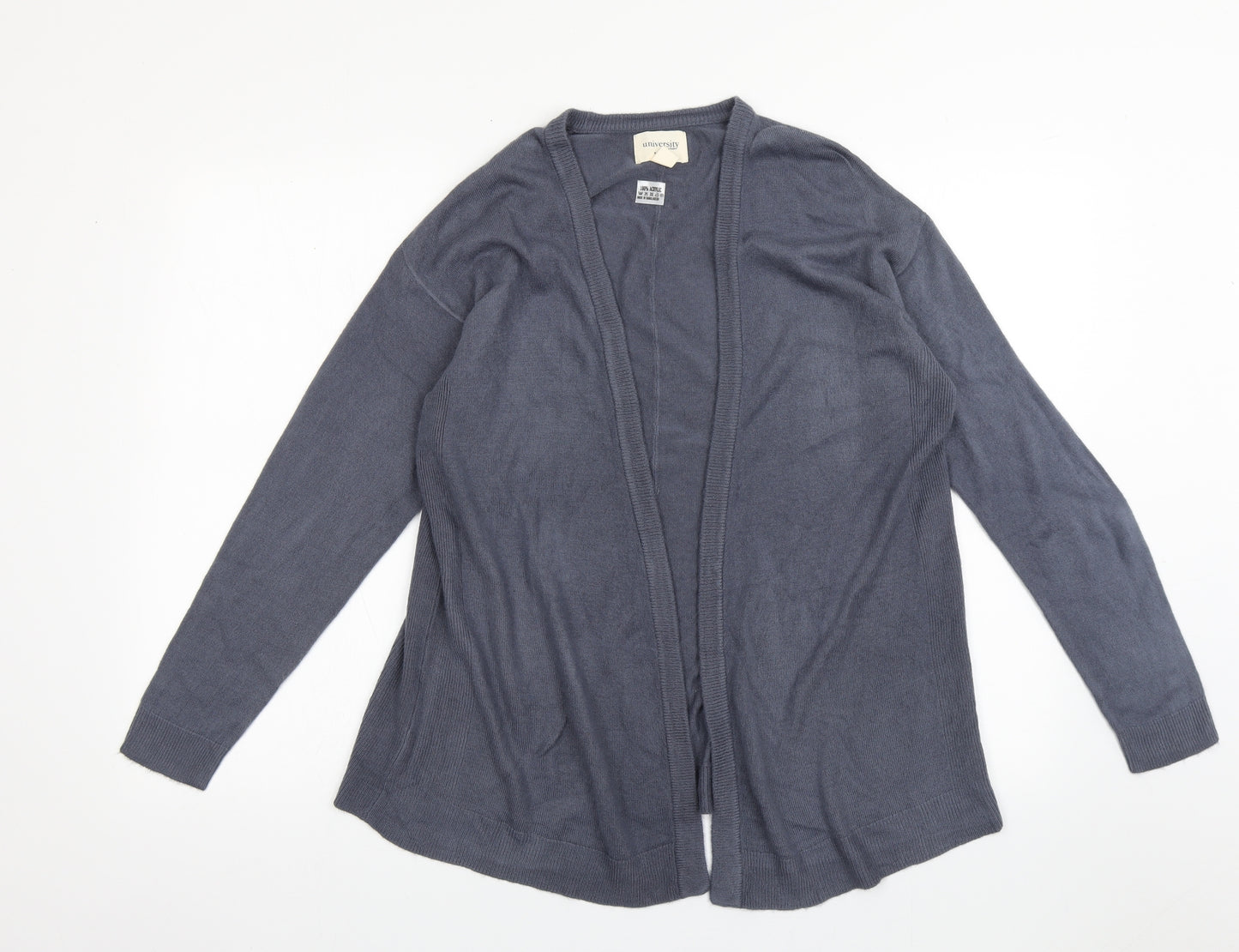 university club Womens Blue V-Neck  Acrylic Cardigan Jumper Size S
