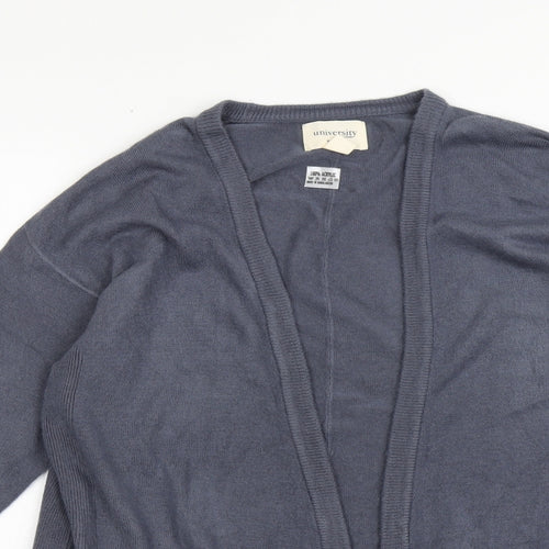 university club Womens Blue V-Neck  Acrylic Cardigan Jumper Size S