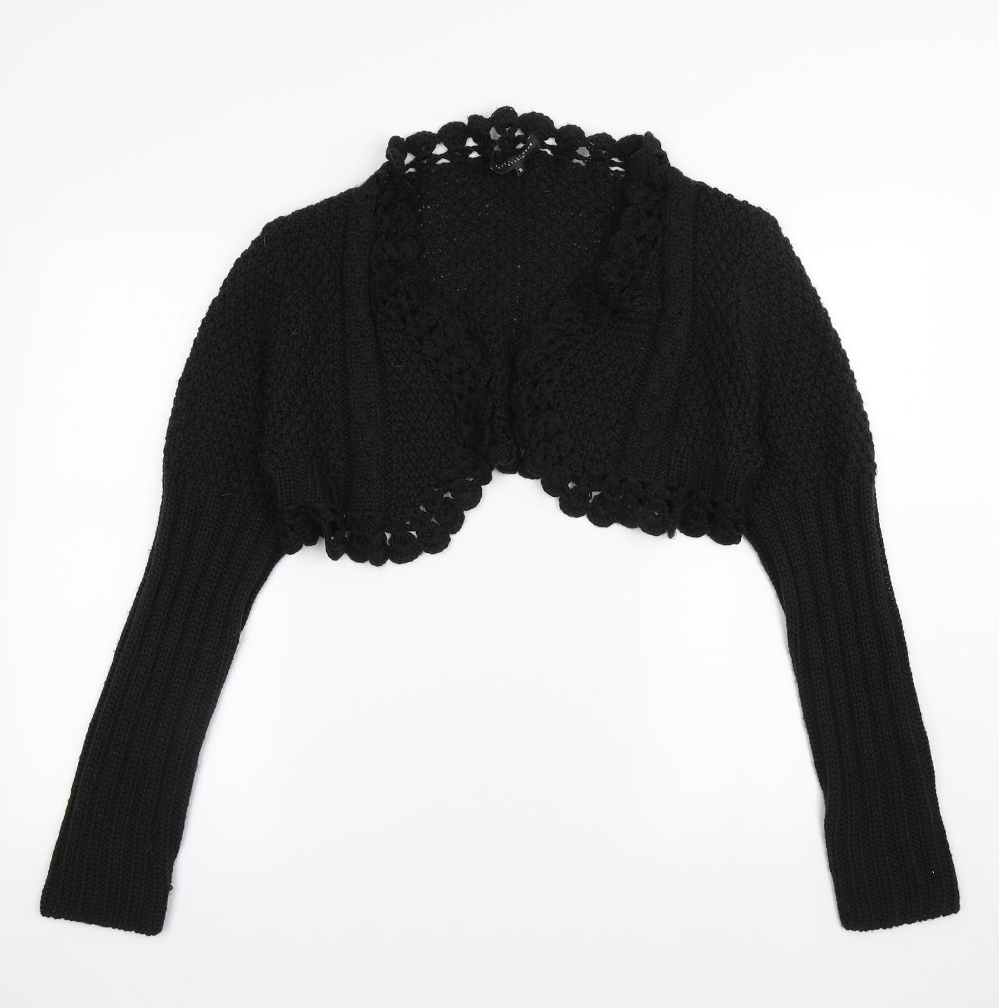 Betty Jackson Womens Black V-Neck  Acrylic Cardigan Jumper Size L