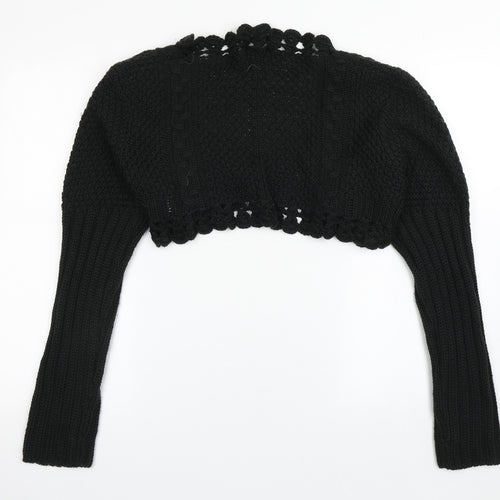 Betty Jackson Womens Black V-Neck  Acrylic Cardigan Jumper Size L