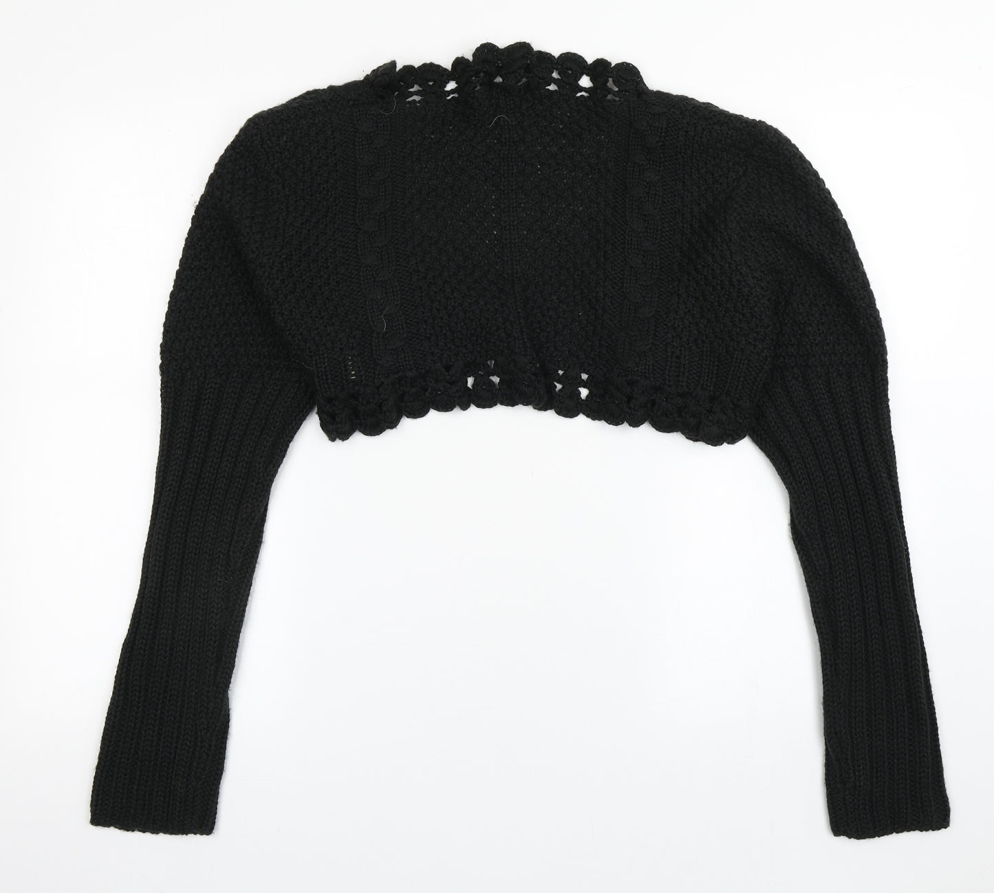 Betty Jackson Womens Black V-Neck  Acrylic Cardigan Jumper Size L