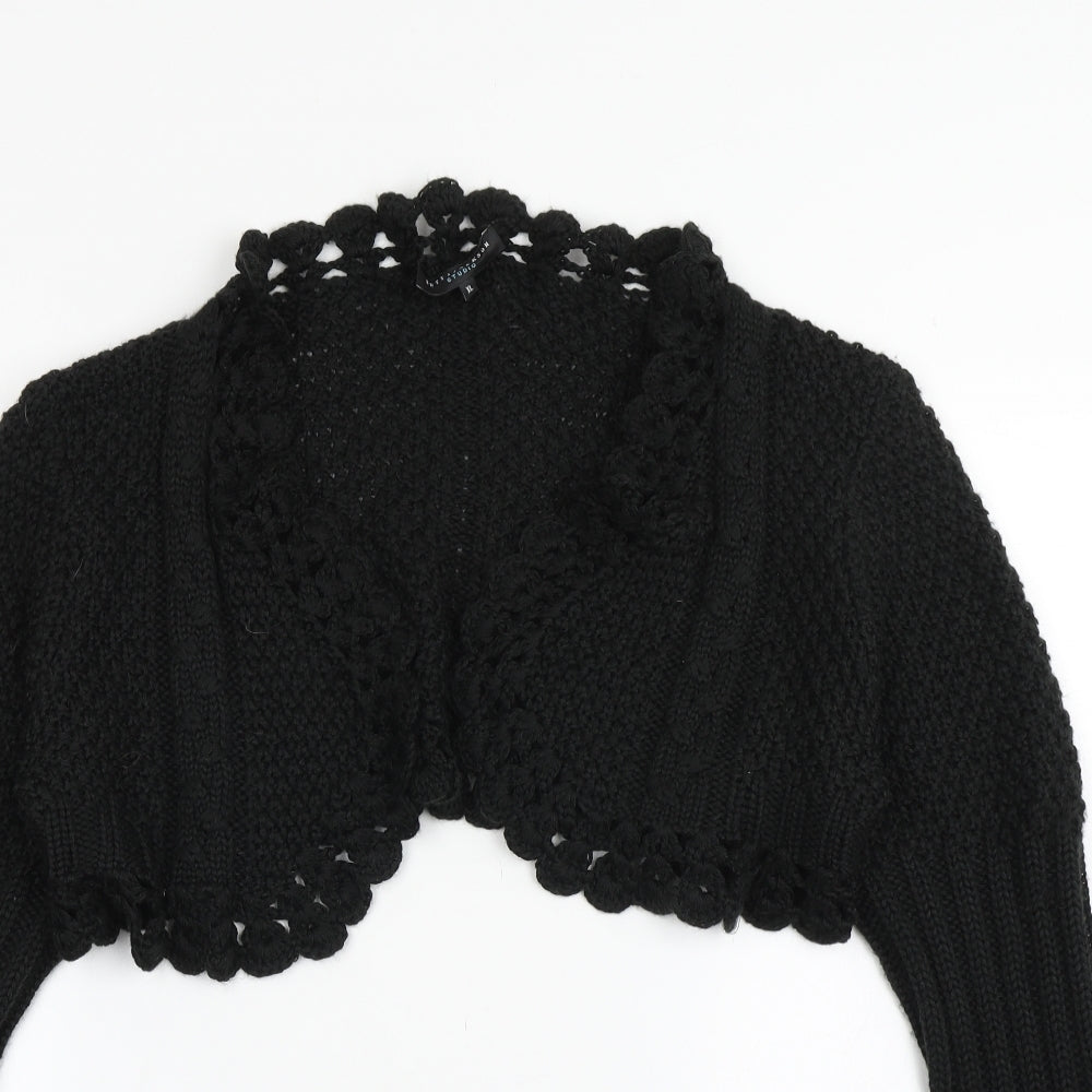 Betty Jackson Womens Black V-Neck  Acrylic Cardigan Jumper Size L