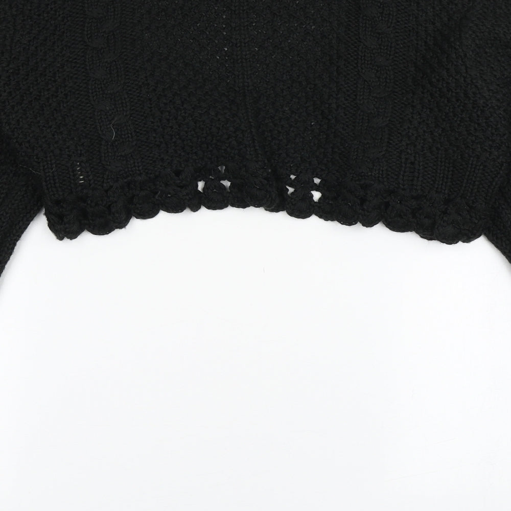 Betty Jackson Womens Black V-Neck  Acrylic Cardigan Jumper Size L