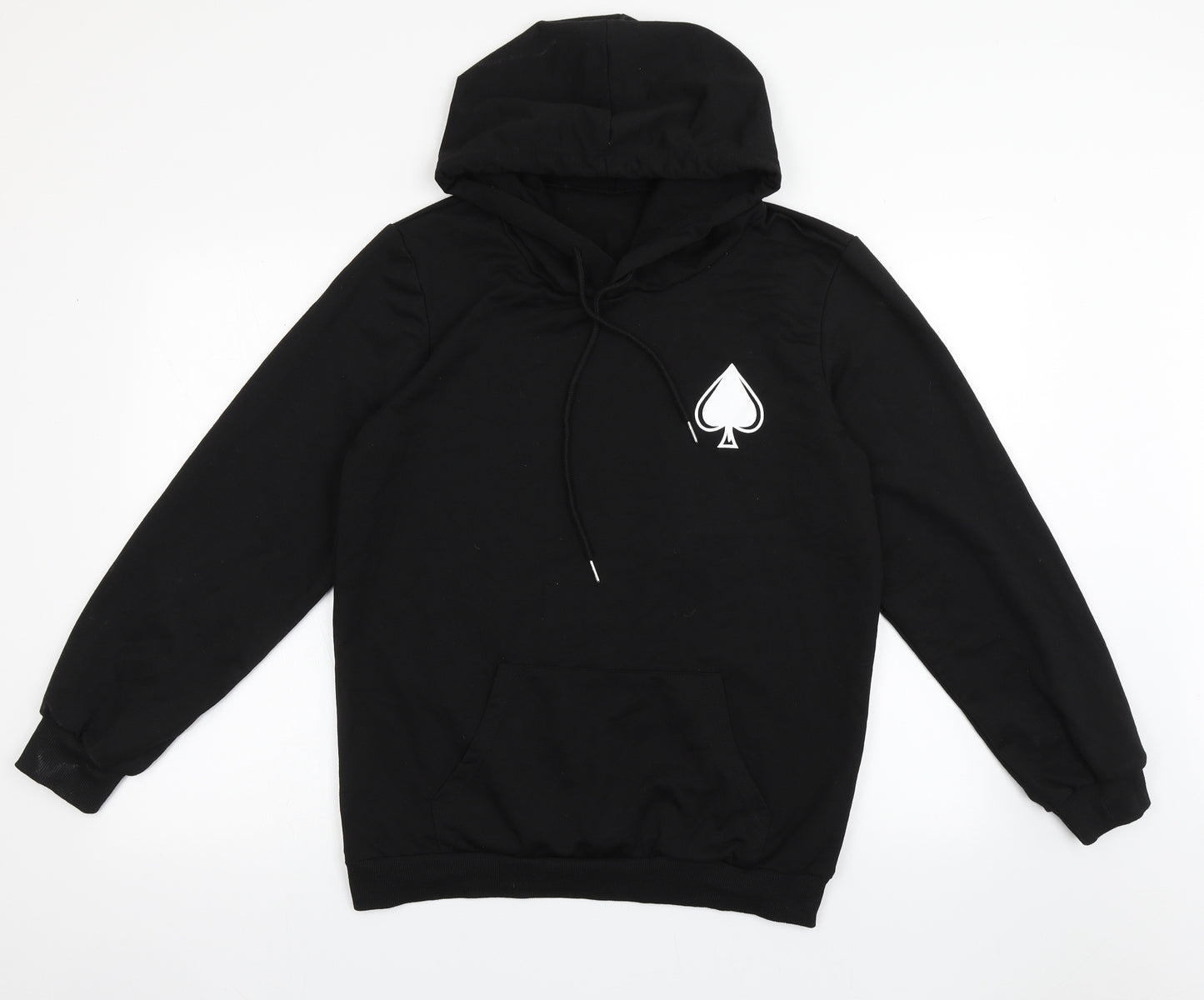 SheIn Womens Black  Cotton Pullover Hoodie Size M  Pullover - cards
