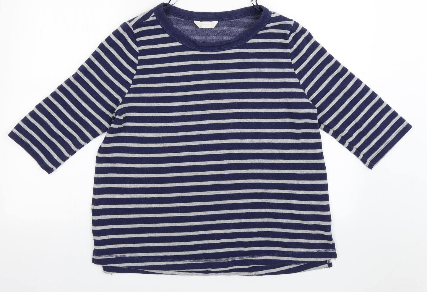 BHS Womens Blue Striped Cotton Pullover Sweatshirt Size 16  Pullover