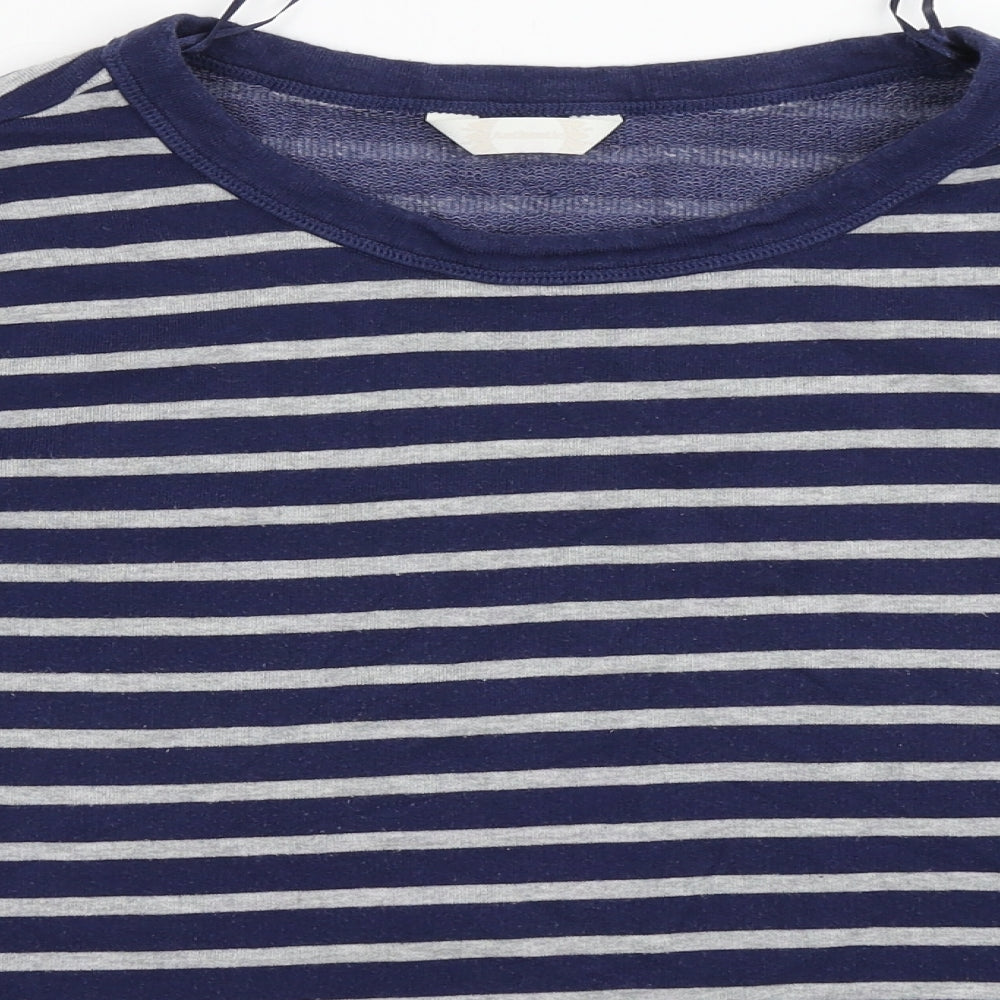 BHS Womens Blue Striped Cotton Pullover Sweatshirt Size 16  Pullover