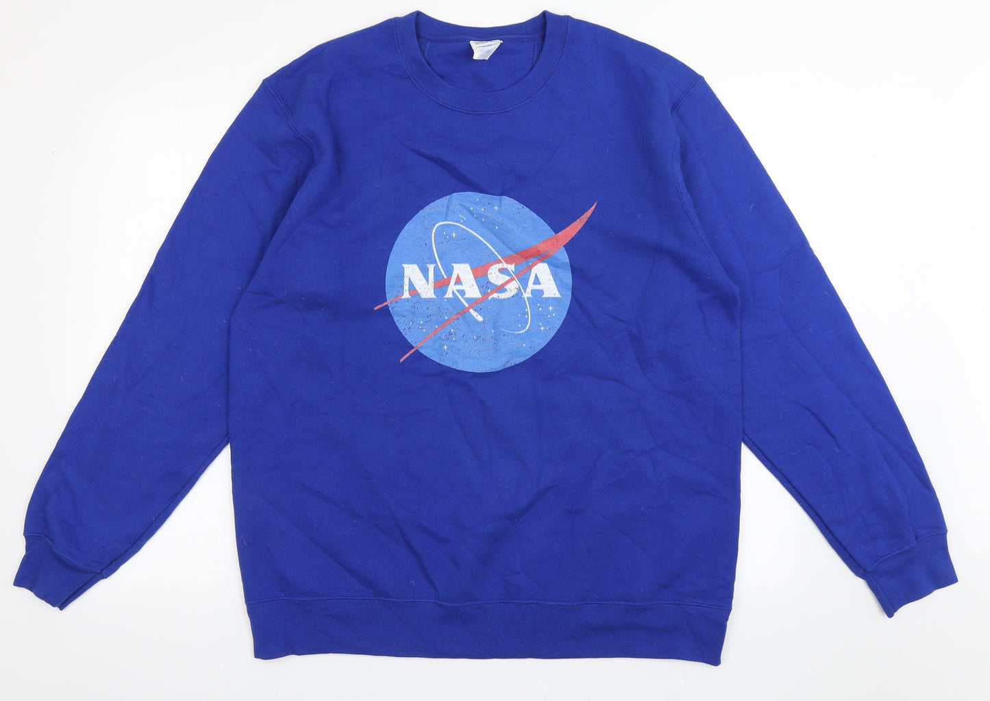 Preworn Mens Blue  Cotton Pullover Sweatshirt Size L   - nasa
