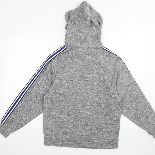 F&F Womens Grey Striped Polyester Pullover Hoodie Size 8  Pullover