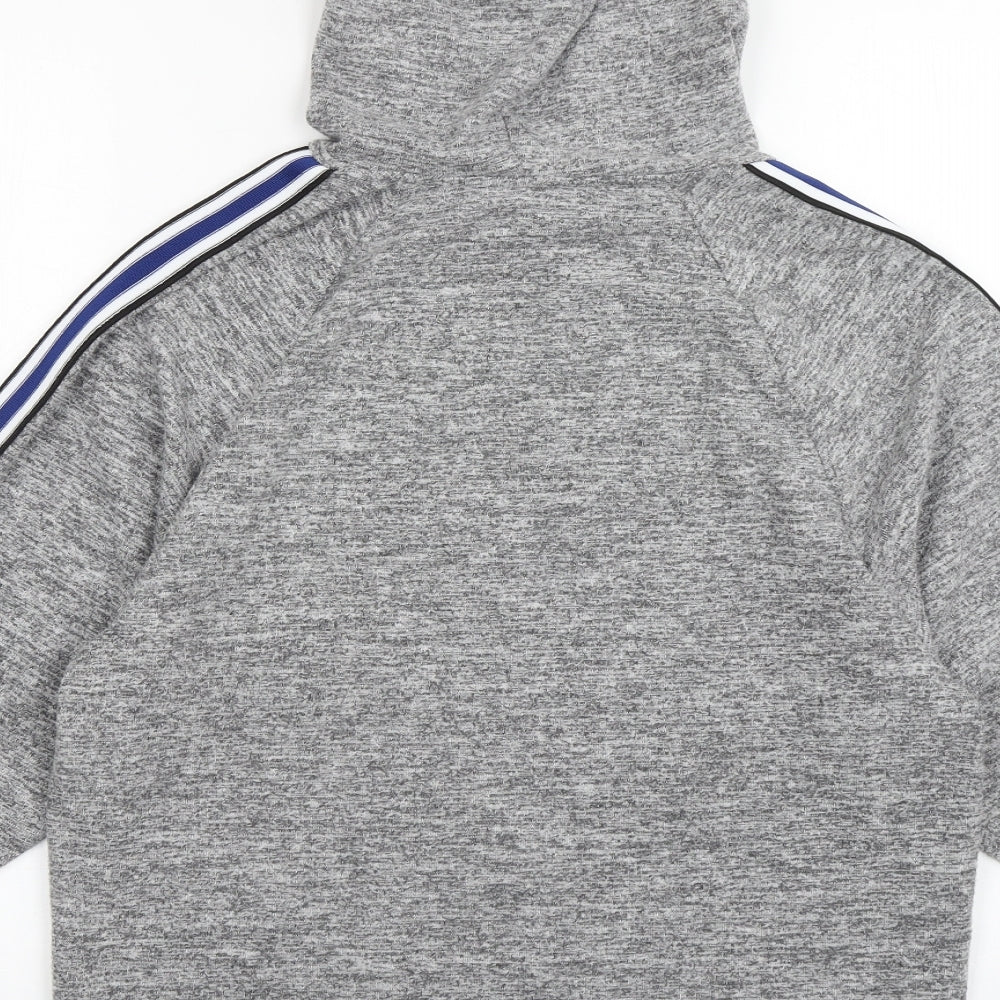 F&F Womens Grey Striped Polyester Pullover Hoodie Size 8  Pullover