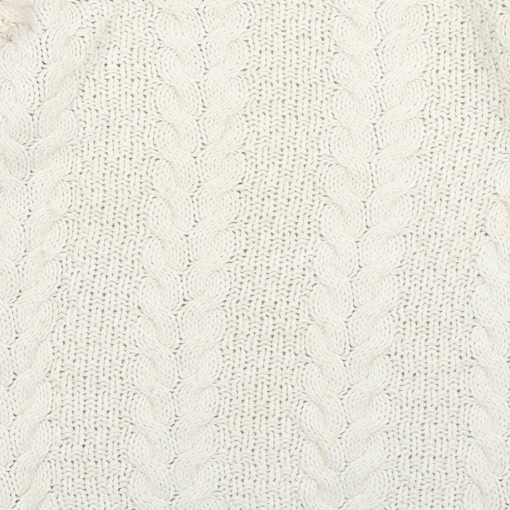 Monsoon Womens White Geometric Acrylic Jumper Dress  Size S  Crew Neck Pullover