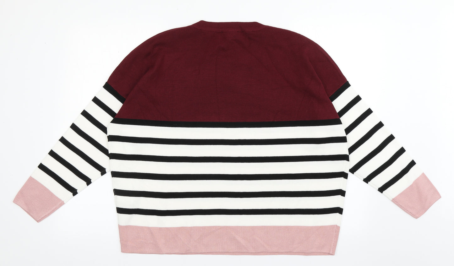 New Look Womens Multicoloured Striped Polyester Pullover Sweatshirt Size M  Pullover