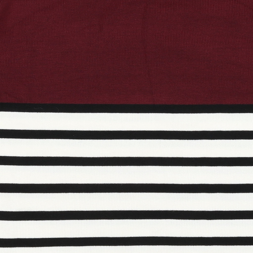 New Look Womens Multicoloured Striped Polyester Pullover Sweatshirt Size M  Pullover