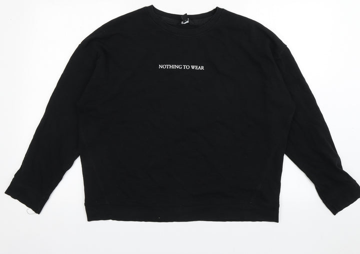 New Look Womens Black  Cotton Pullover  Size M  Pullover - Nothing to Wear