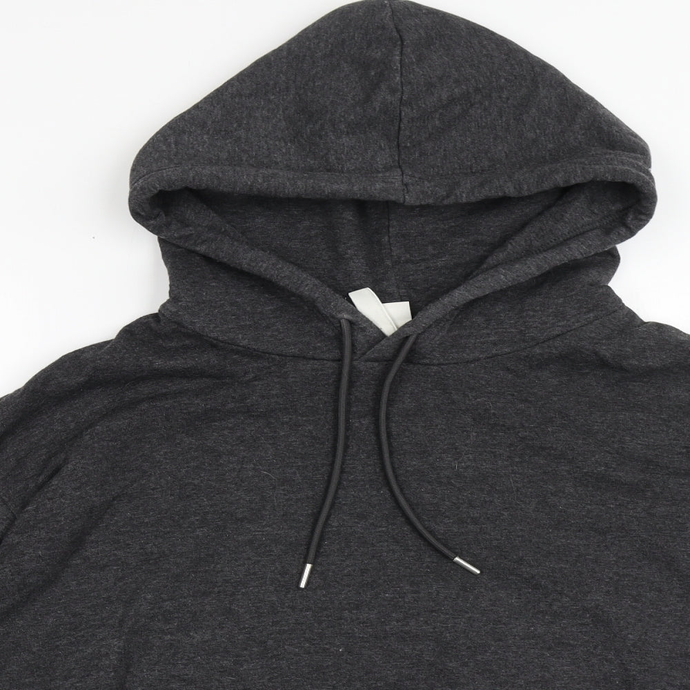 H&M Mens Grey  Cotton Pullover Hoodie Size XL