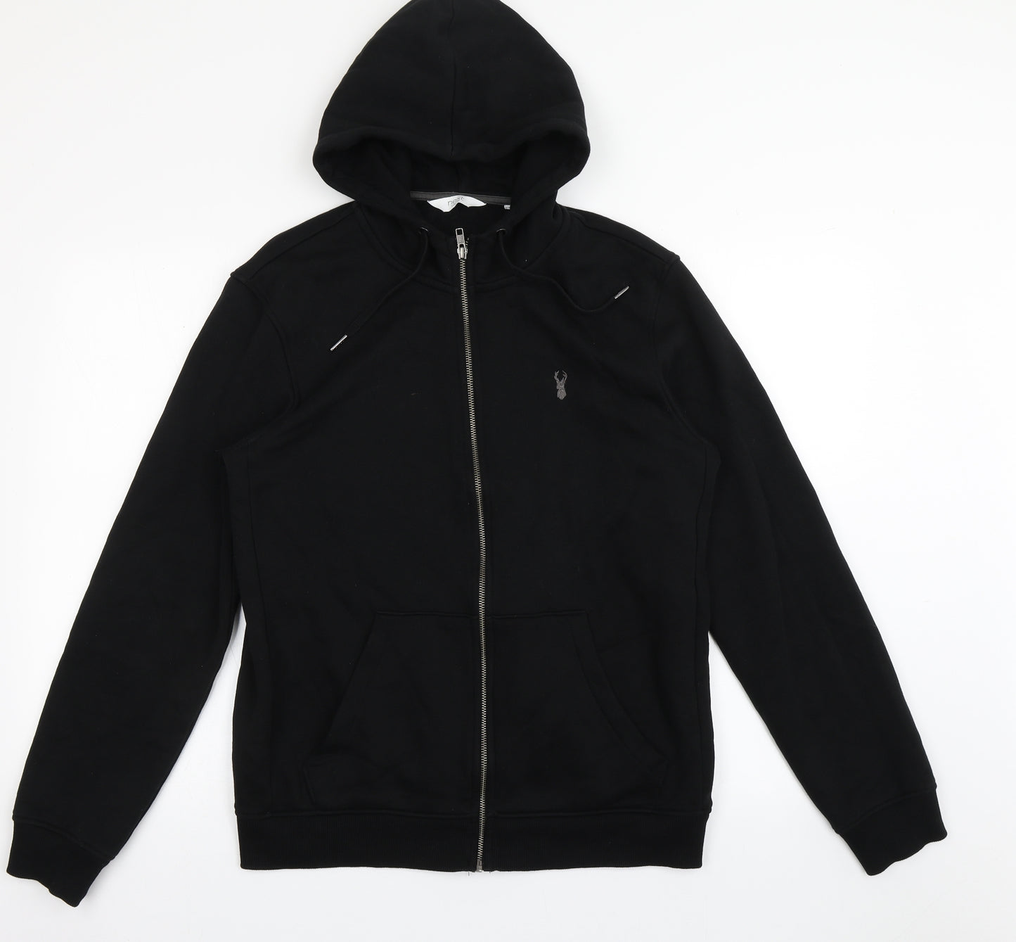 NEXT Mens Black  Cotton Full Zip Hoodie Size M