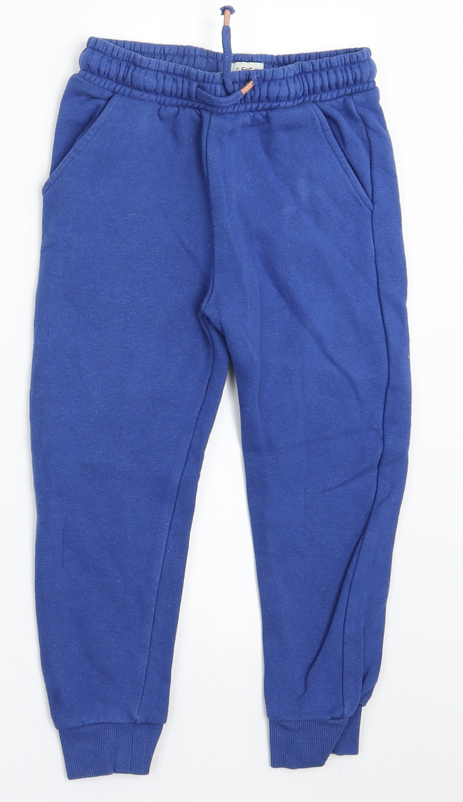 F&F Boys Blue  Cotton Jogger Trousers Size 5-6 Years  Regular Tie