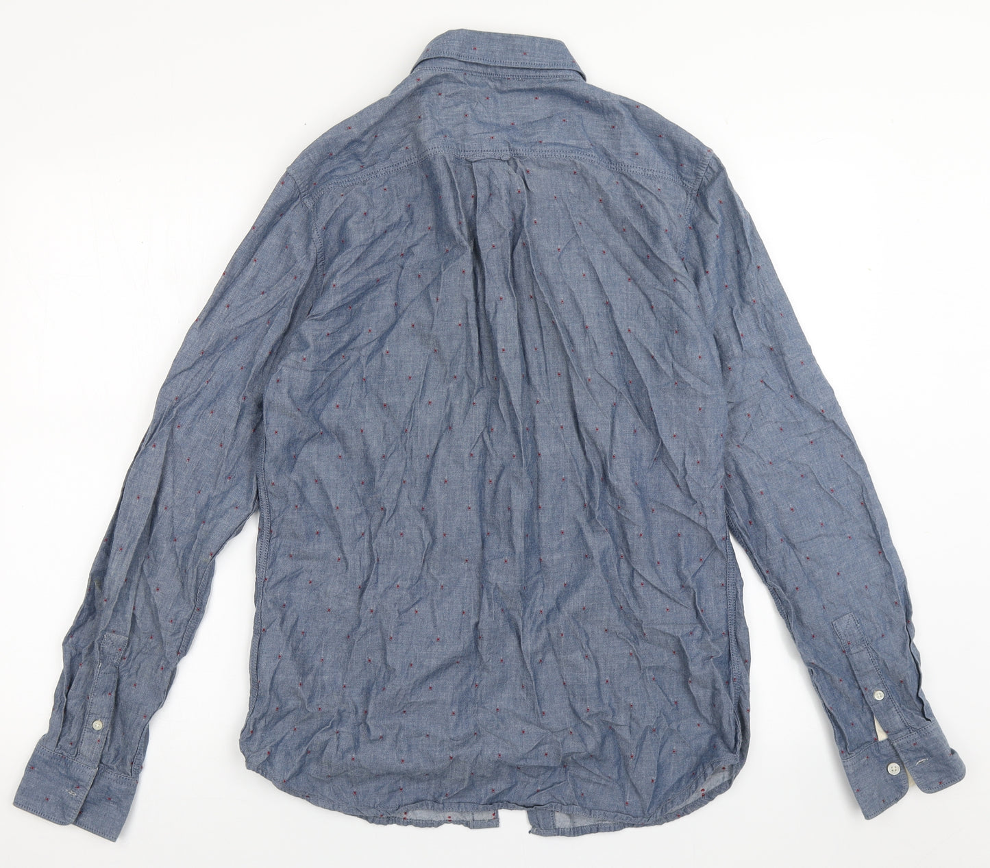 VANS Mens Blue Geometric Cotton  Button-Up Size M Collared Button