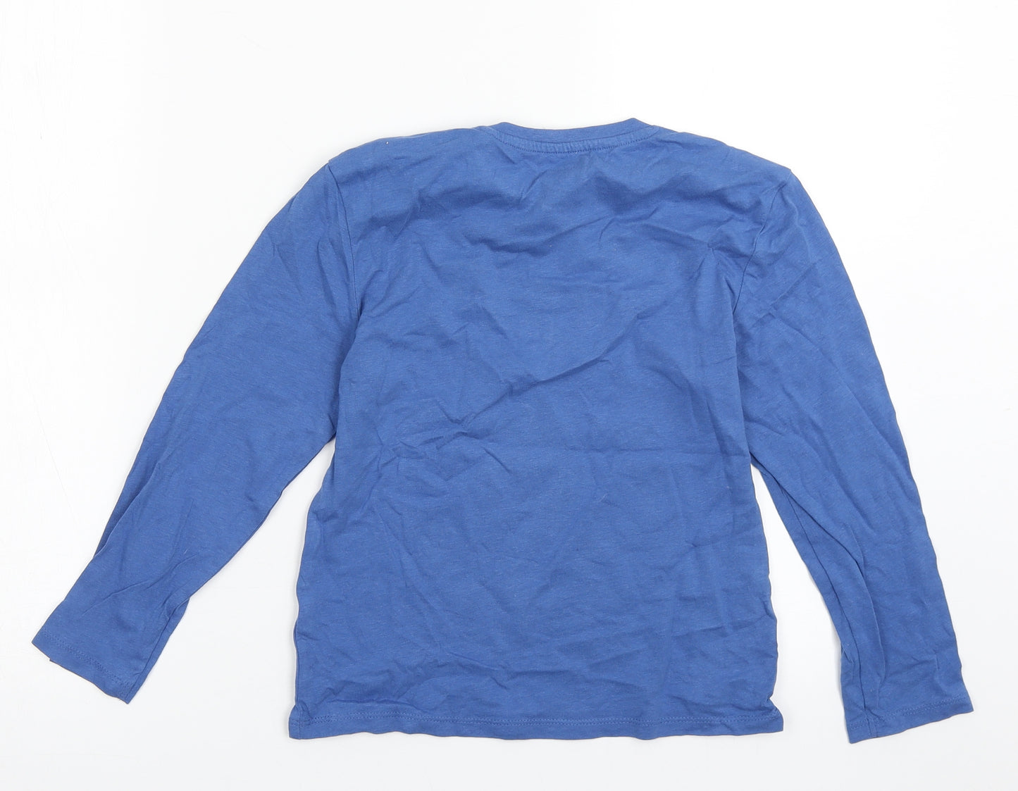 pimark Boys Blue  Cotton Basic Casual Size 7-8 Years Crew Neck Pullover - Dino Dunk