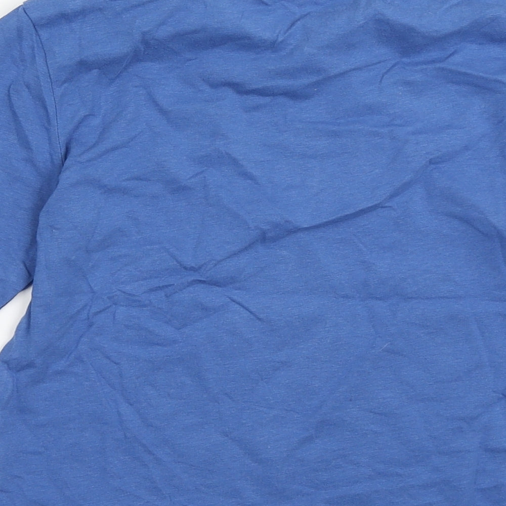 pimark Boys Blue  Cotton Basic Casual Size 7-8 Years Crew Neck Pullover - Dino Dunk